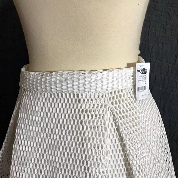 Charlotte Russe NWT White Mesh Mini Skirt Size Médium - Picture 5 of 9